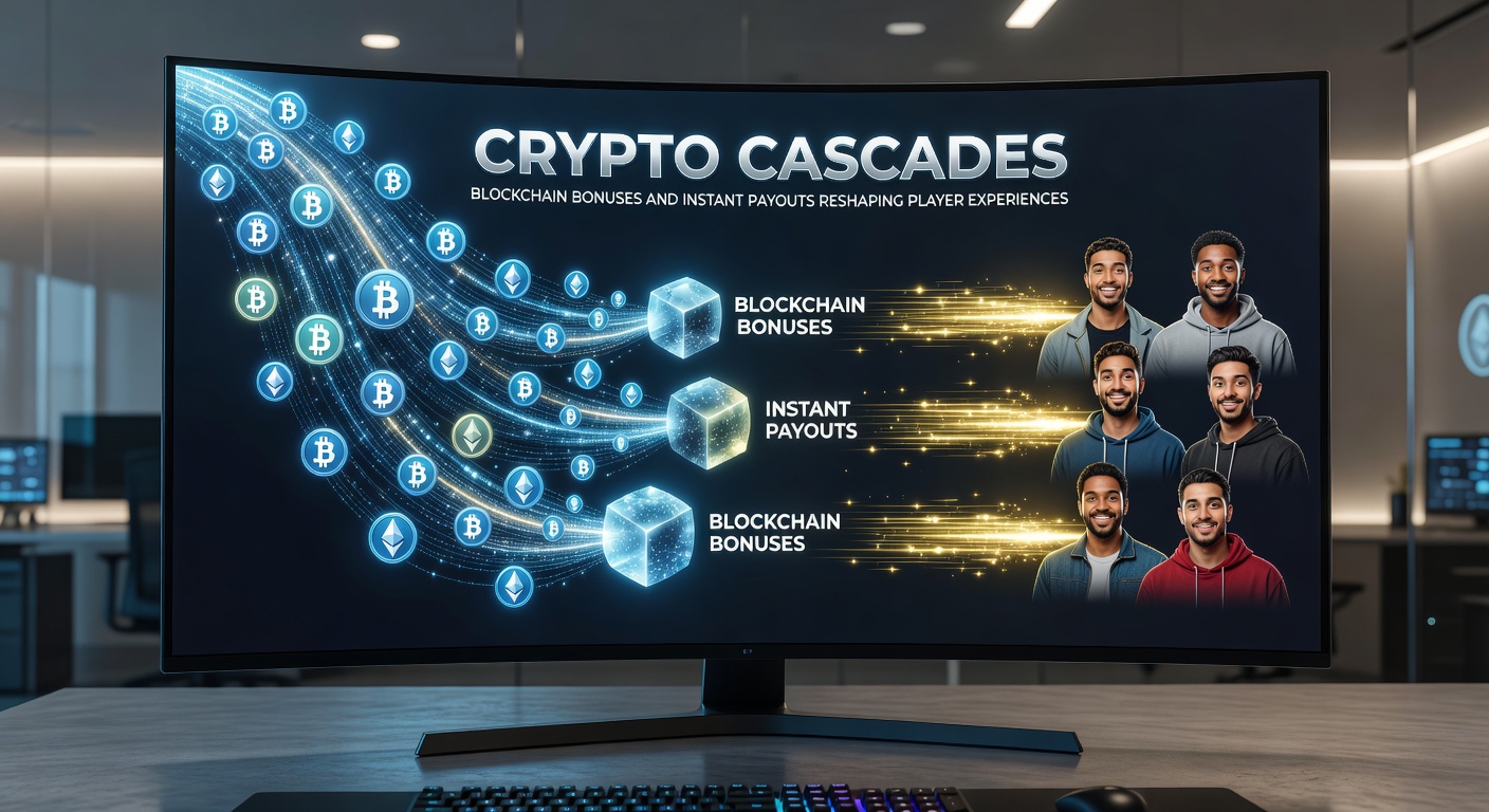 Close-up of a smartphone screen displaying an instant crypto payout confirmation, with blockchain nodes and glowing green transaction arrows emphasizing speed and security in a casino app interface