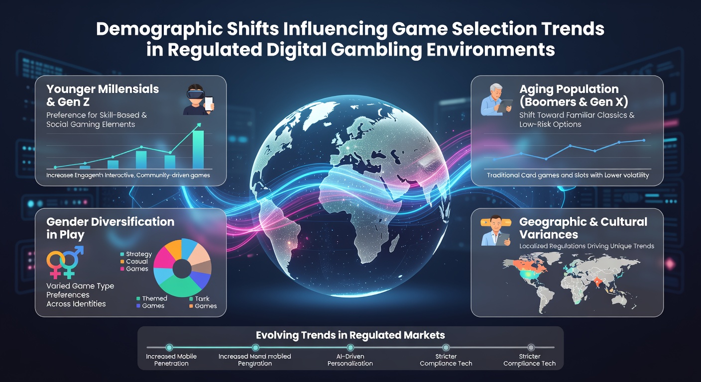 Data visualization showing age and gender distribution shifts in digital gambling participation across multiple regulated markets